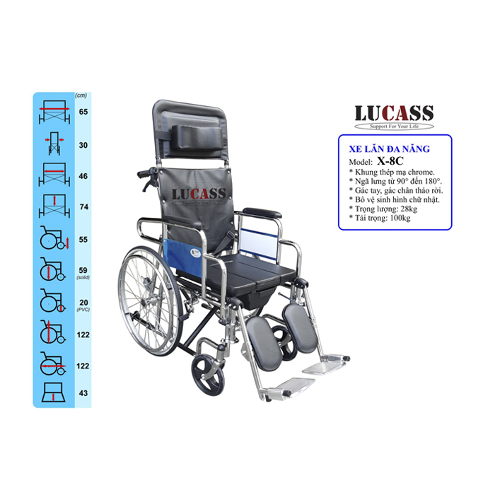 Xe lăn cho người già Lucass X- 8C