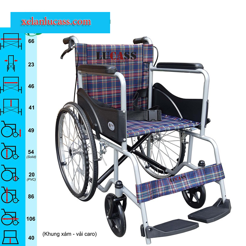 Xe lăn sơn có thắng tay Lucass X75