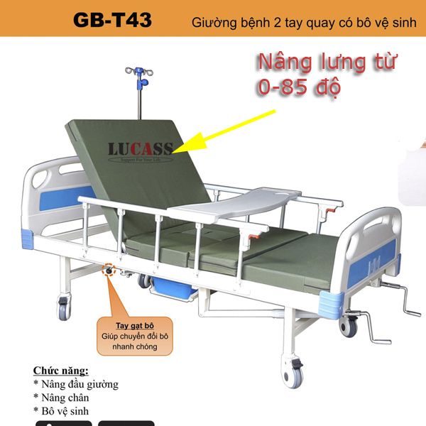 Giường 3 tay quay lucass Gb-T43
